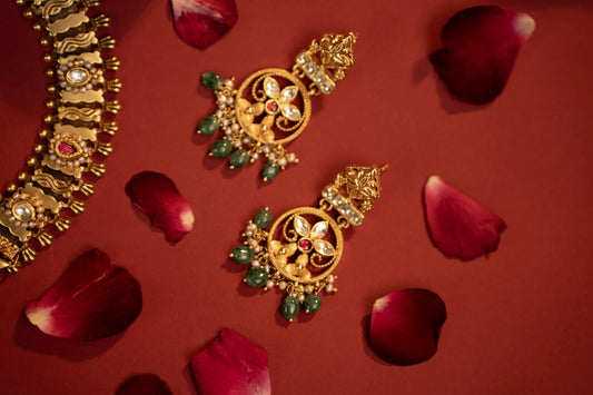 P925 Silver Vintage Emerald Silver Danglers