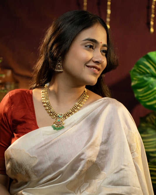 P925 Silver Padmashree Heritage Gold Necklace