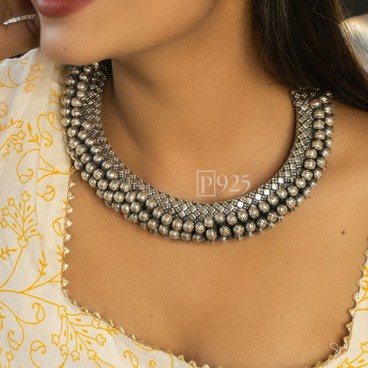 P295 Silver Ghungroo Bold Tribal Type Statement