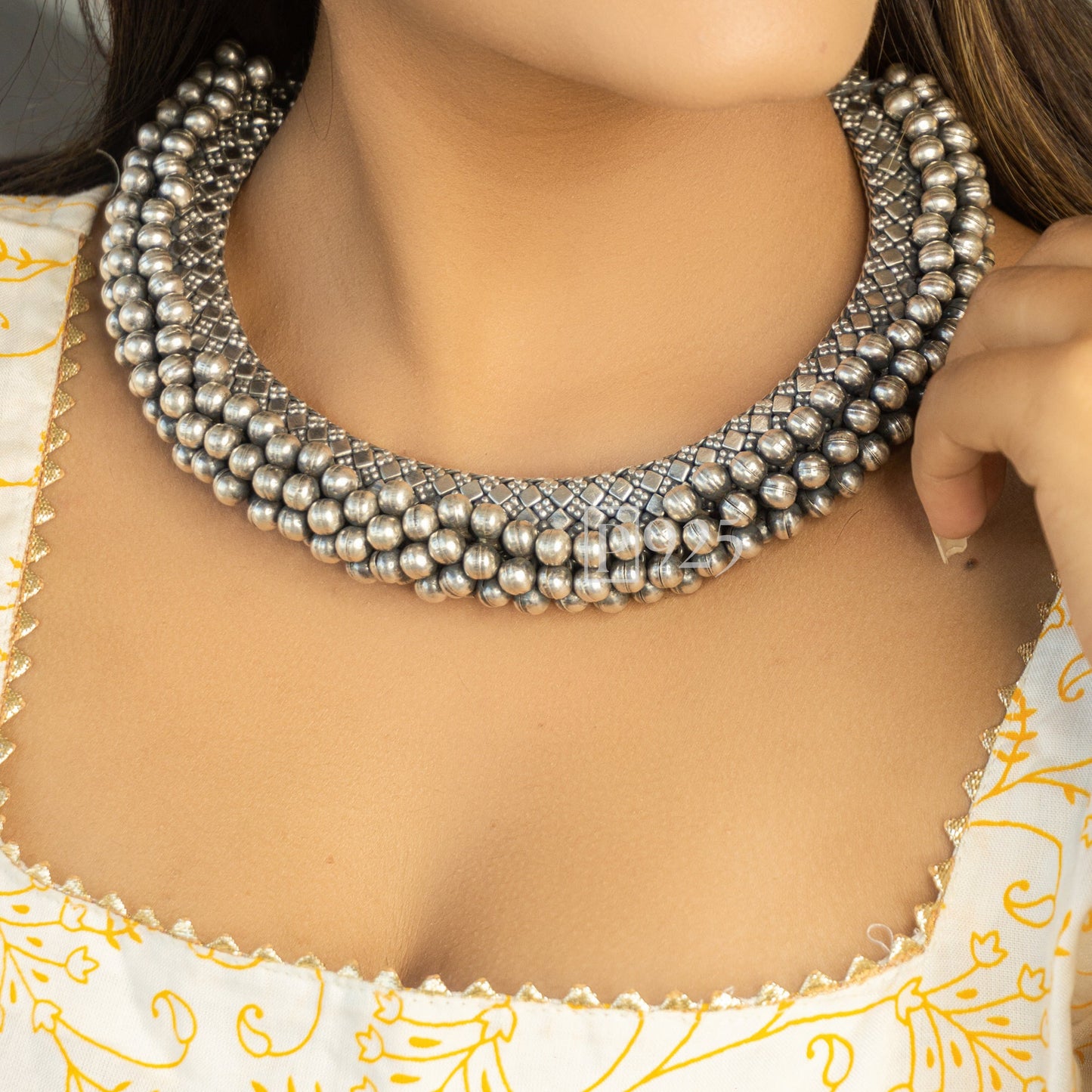 P295 Silver Ghungroo Bold Tribal Type Statement