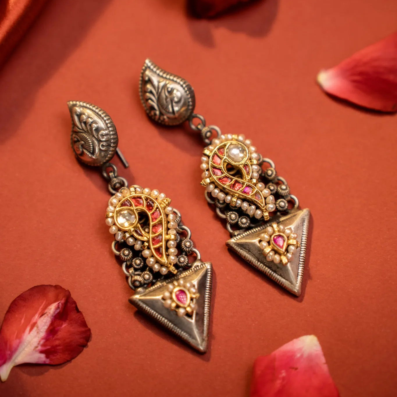 P925 Silver Paisley Charm Danglers
