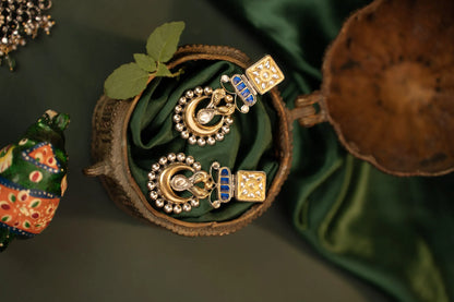 P925 Silver “Neelam Mandir” Drop Earrings