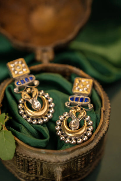 P925 Silver “Neelam Mandir” Drop Earrings