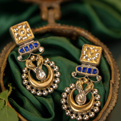 P925 Silver “Neelam Mandir” Drop Earrings