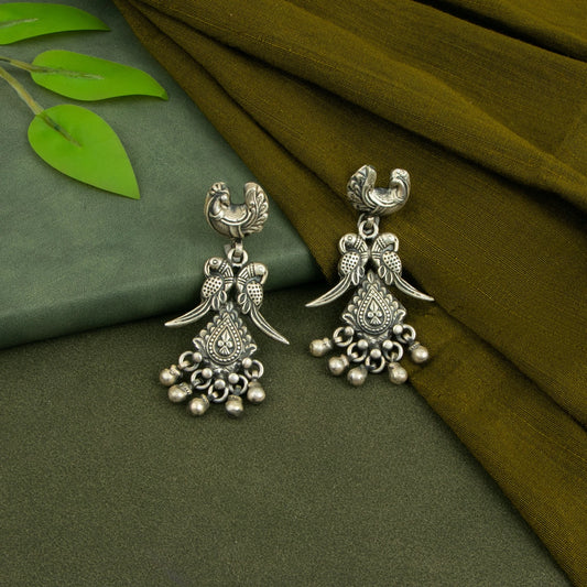 P925 Silver Mayur Viraasat Danglers
