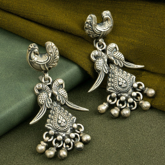 P925 Silver Mayur Viraasat Danglers
