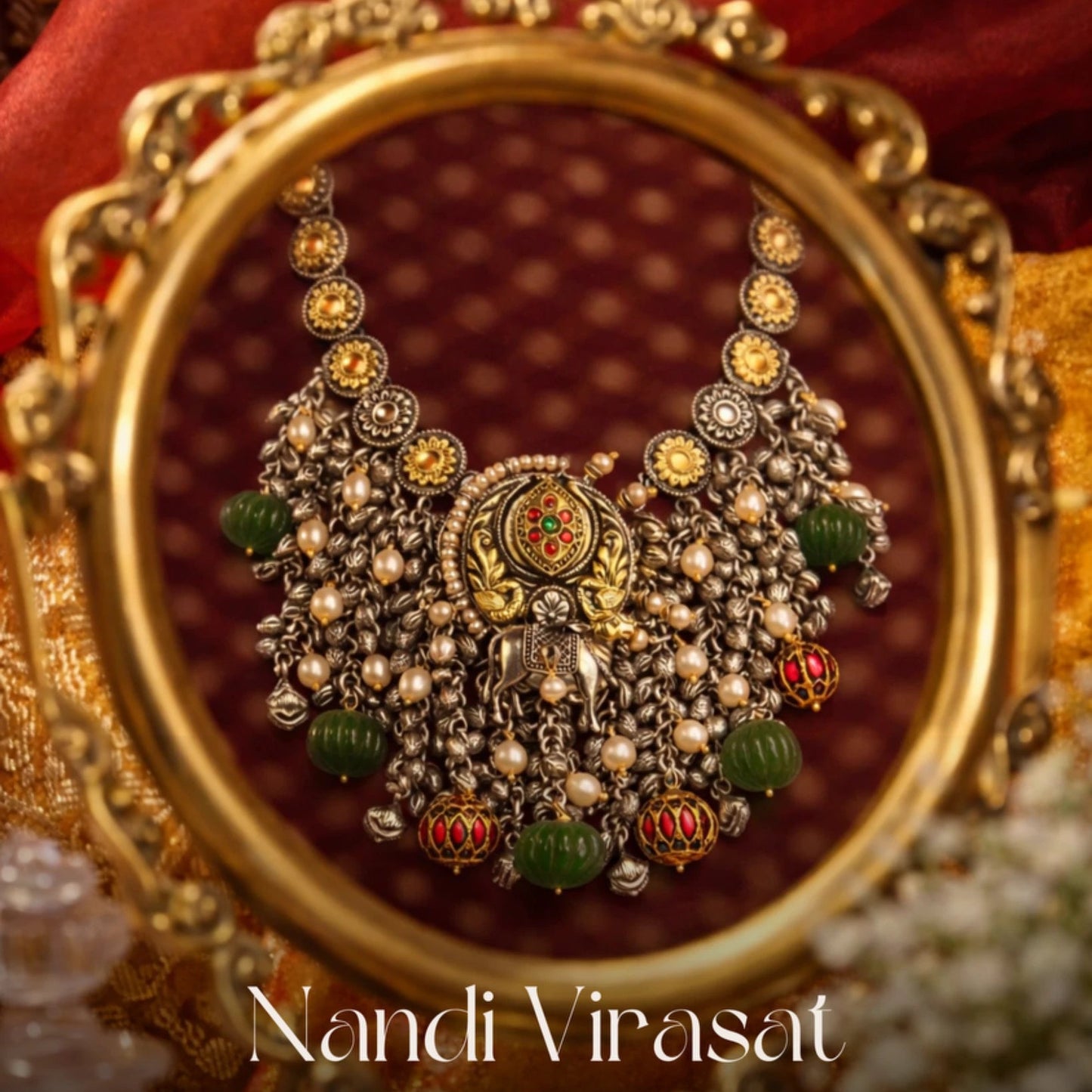 P925 Silver Nandi Virasat Haar