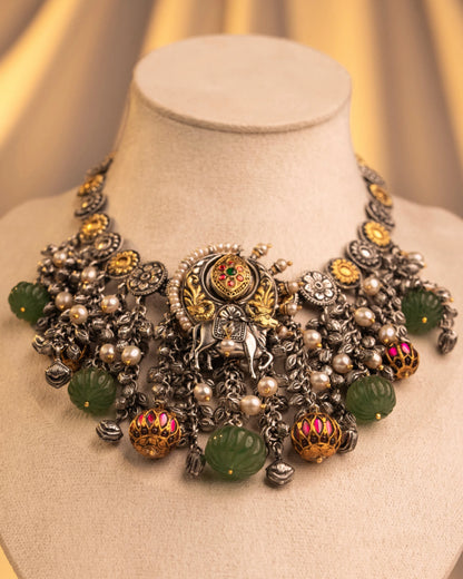 P925 Silver Nandi Virasat Haar