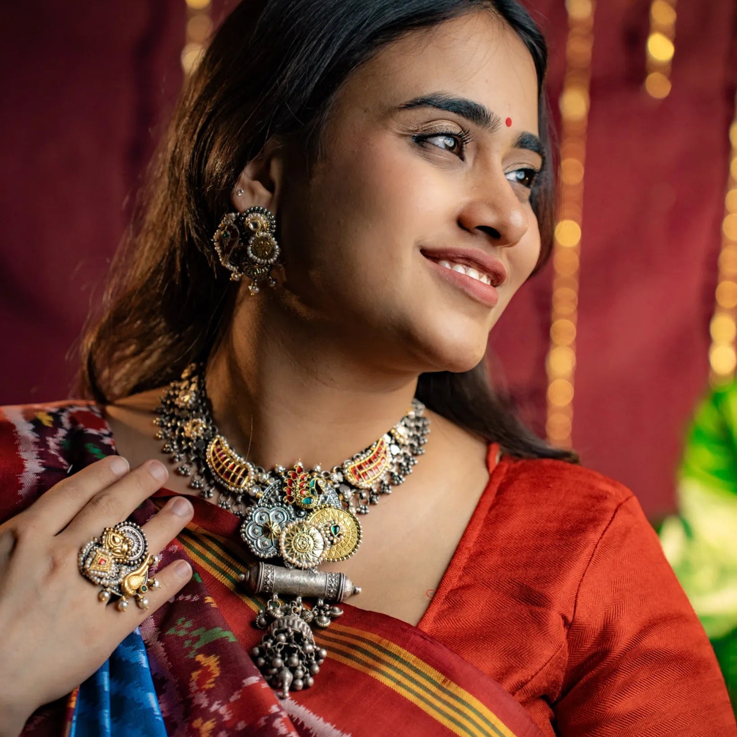 p925 Silver Tribal Mangalya Heritage Necklace