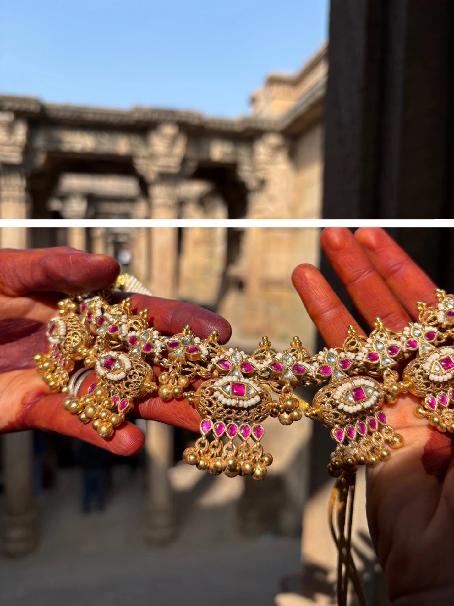 P925 Silver Agrawal's Signature Dodi Statement With Earrings