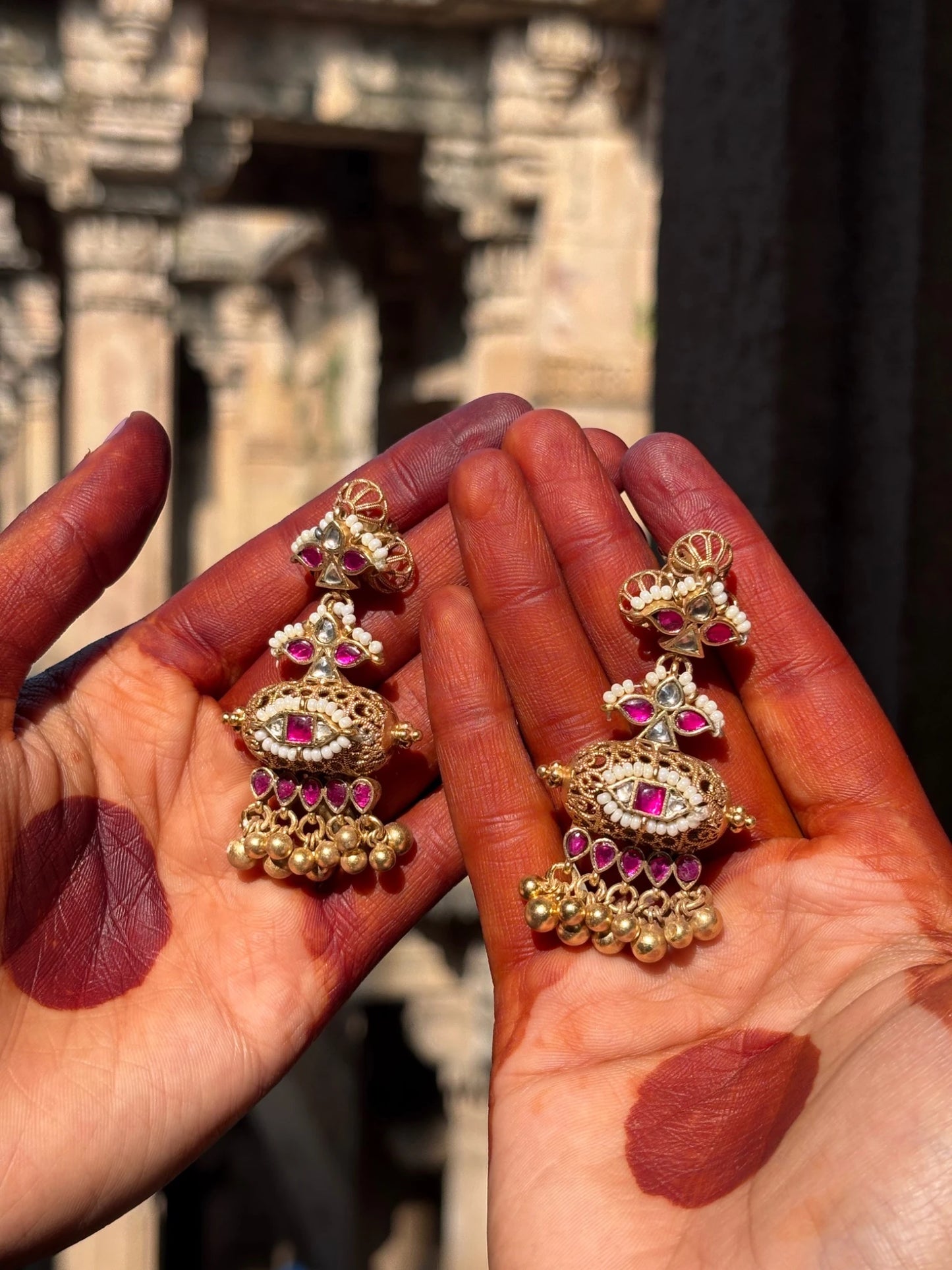 P925 Silver Agrawal's Signature Dodi Statement With Earrings