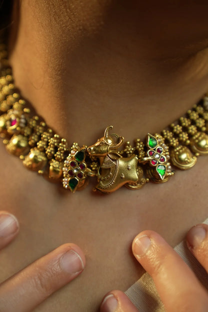 P925 Silver The Rajamitra Sacred Nandi Necklace