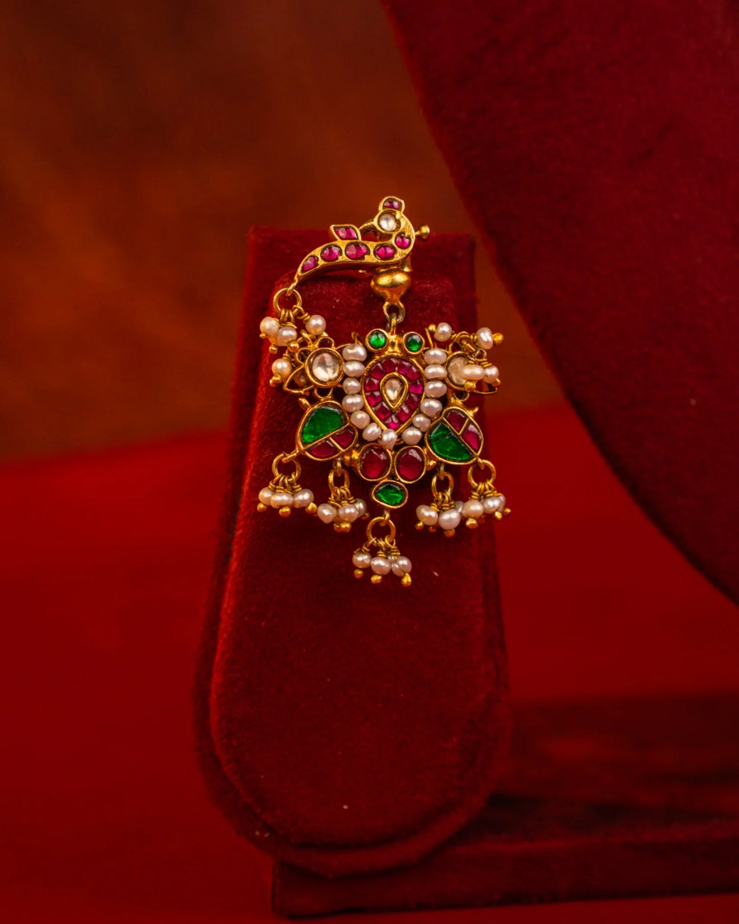 P925 Silver Emerald Temple Royale Set