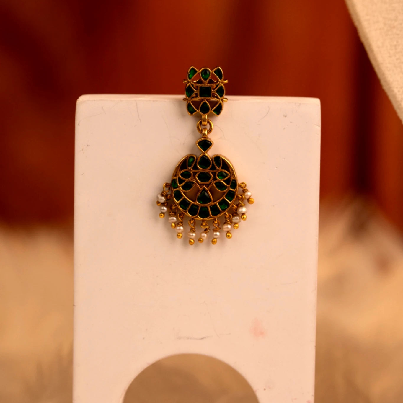 P925 Silver Ishira Green Temple Choker with earrings