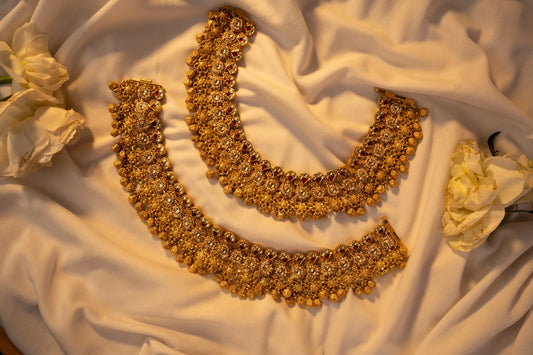 P925 Silver Traditional Kundan Payal