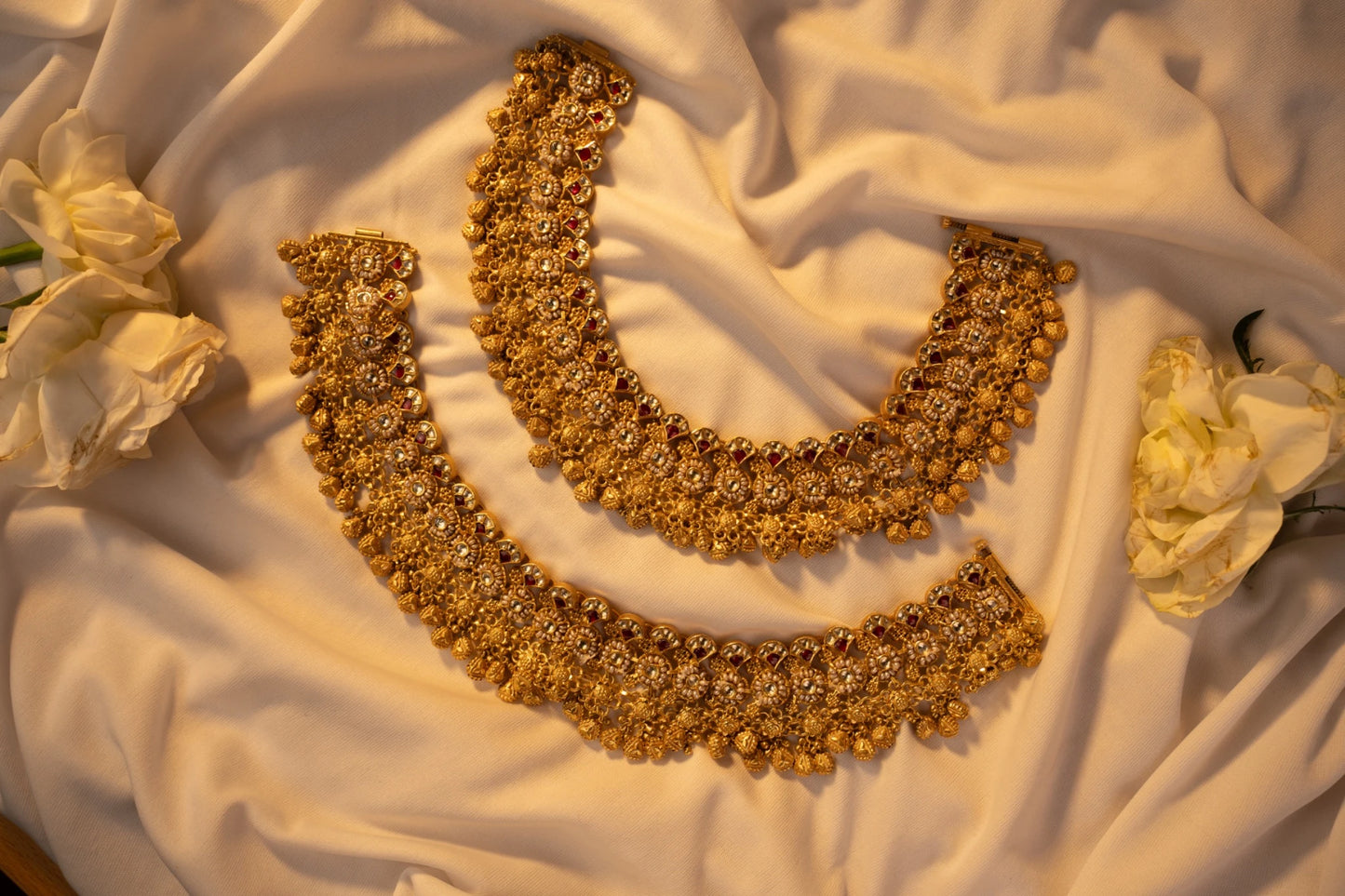 P925 Silver Traditional Kundan Payal