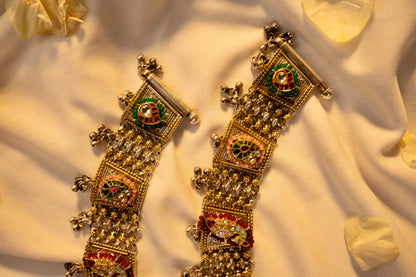 P925 Silver Traditional Kundan Payal