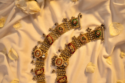 P925 Silver Traditional Kundan Payal