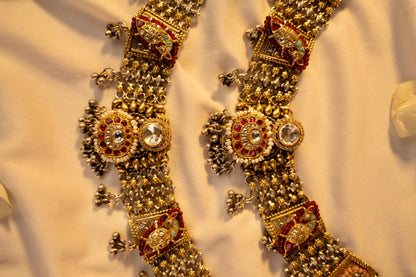 P925 Silver Traditional Kundan Payal