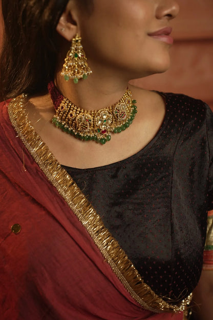 P925 Silver Shop Meera Emerald Heritage Choker