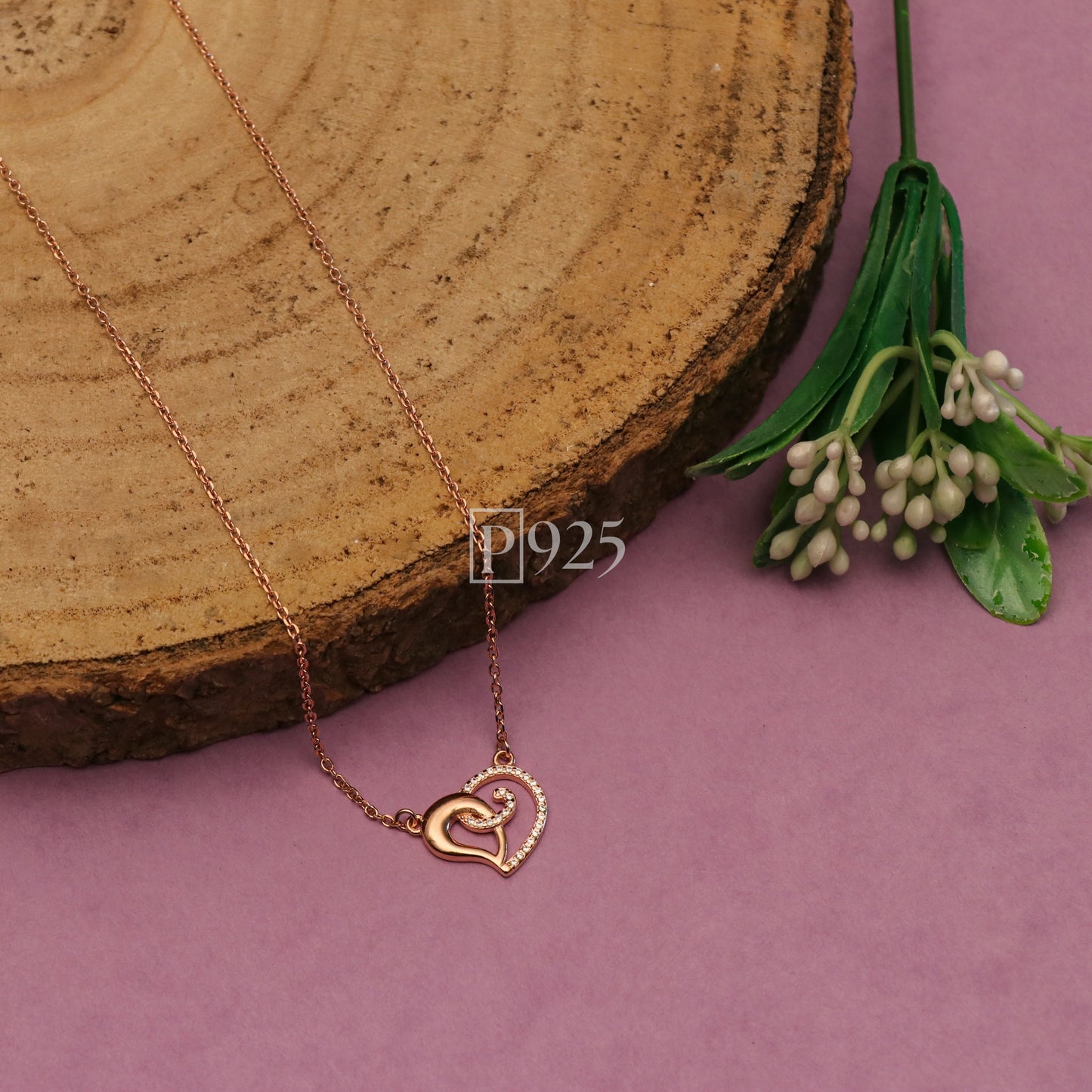 P925 Forever Heart Rosegold Chain