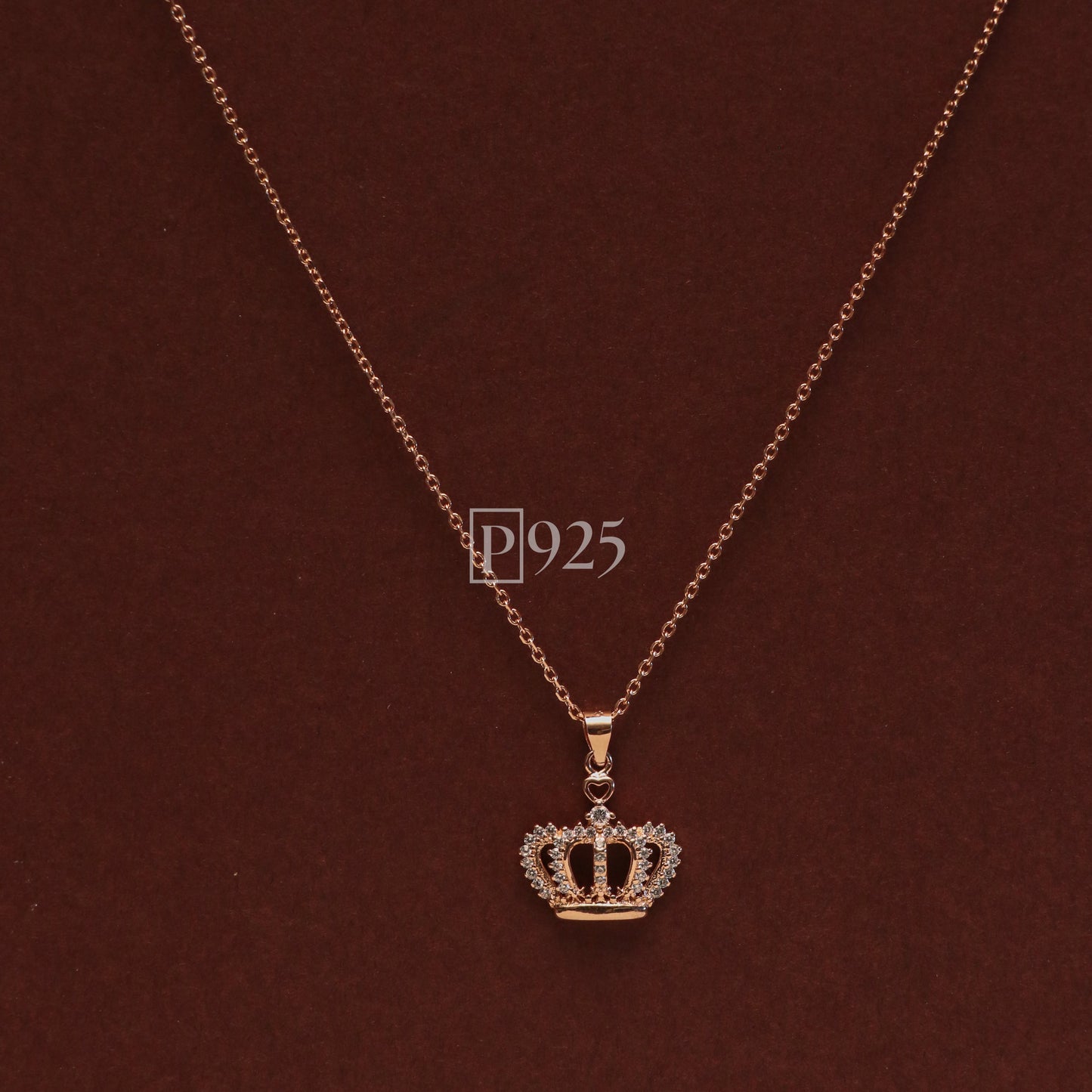 P925 Crown Rosegold Chain