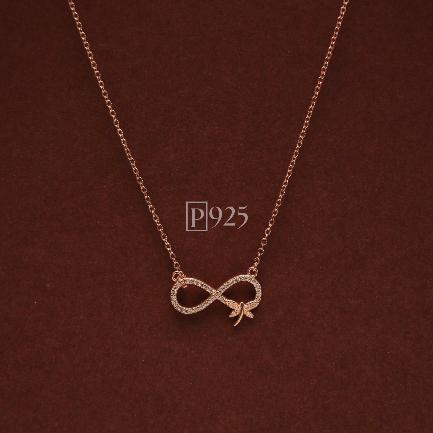 P925 Infinity Rose Gold chain