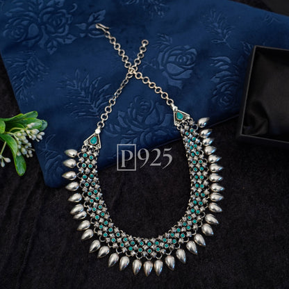 P925 Teal Blue Alvira Neckpiece