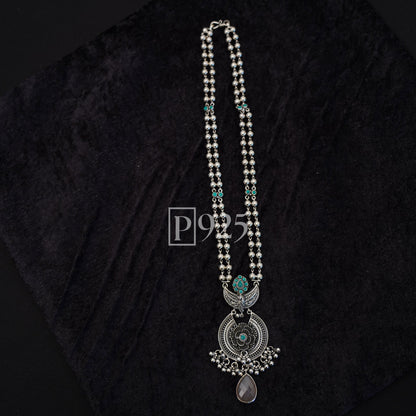 P925 Beaded Chain Silver Neckpiece