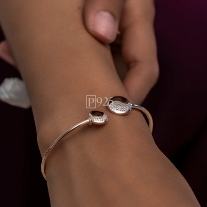 P925 silver rose gold kada bracelet