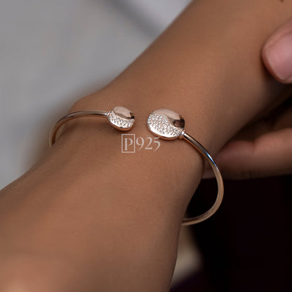 P925 silver rose gold kada bracelet