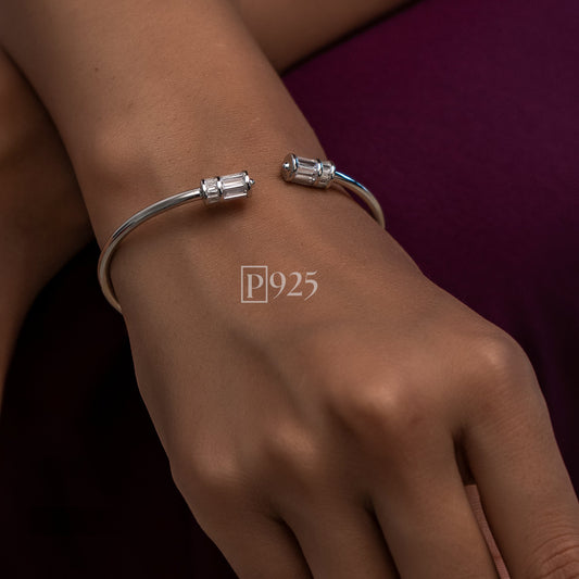 P925 silver elegant kada style CZ bracelet