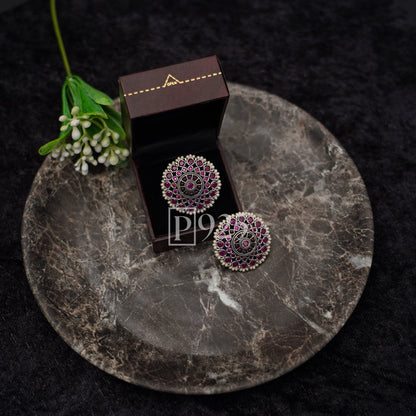 P925 Rani Pink Silver Studs