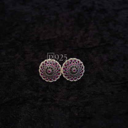 P925 Rani Pink Silver Studs