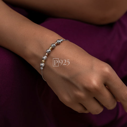 P925 silver Italian crafted balls bracelet