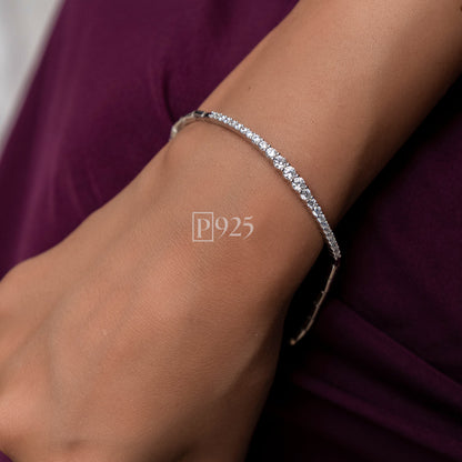 P925 silver glamorous solitaires loose bracelet