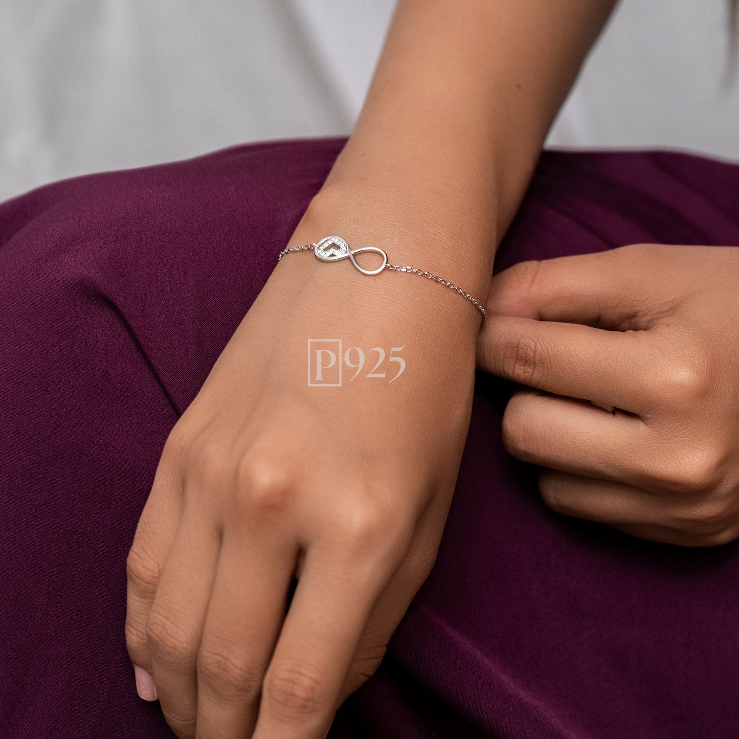 P925 silver nfinity with heart bracelet.