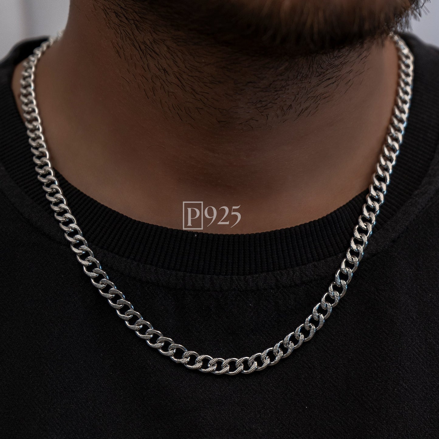 P925 Silver Men's The Classic Curb Chain