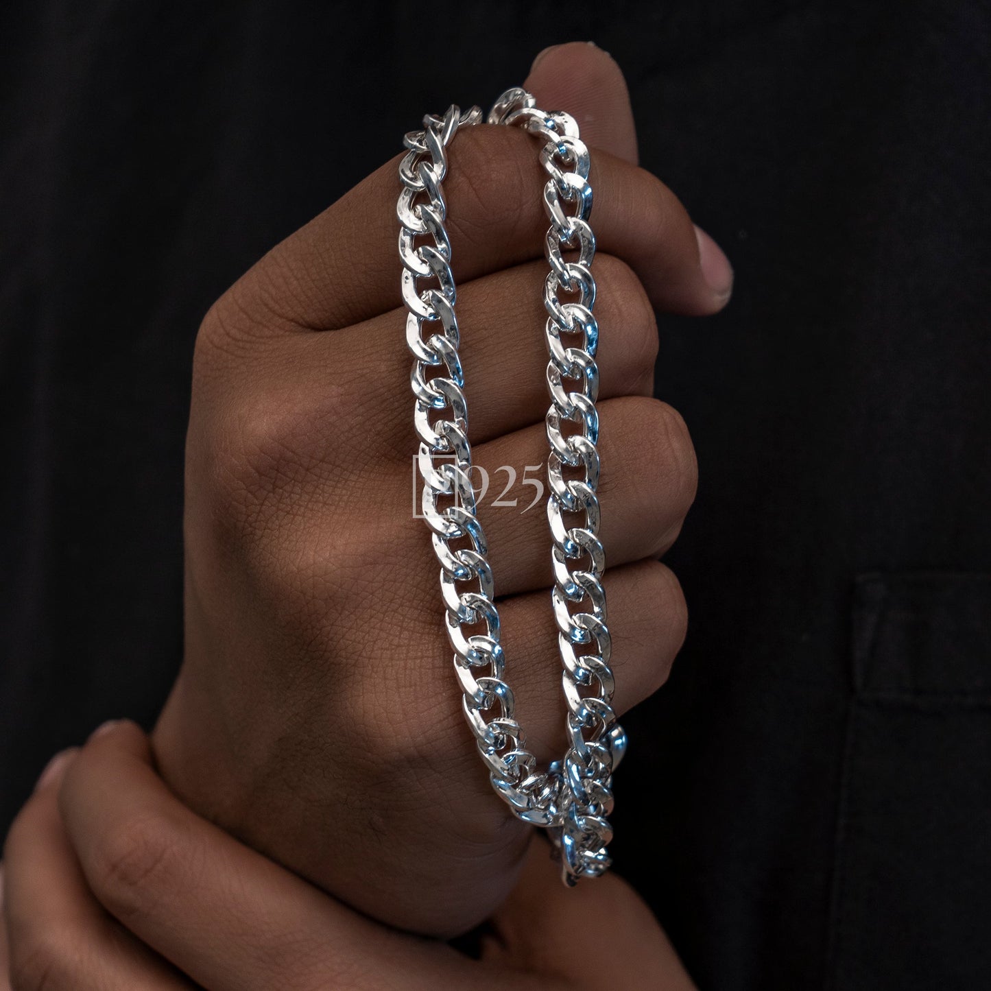 P925 Silver Men's The Classic Curb Chain