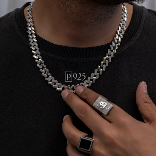 P925 silver Men's Bold Statement Cuban link chain