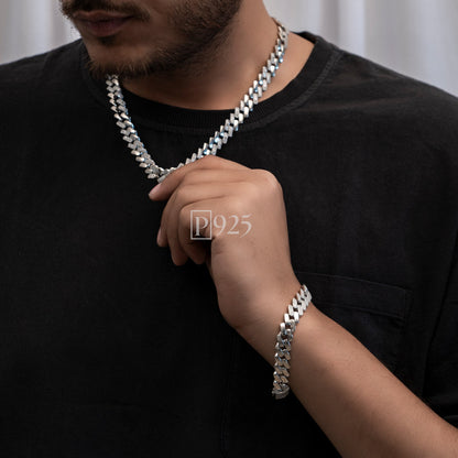 P925 silver Men's The Iconic Cuban link bracelet