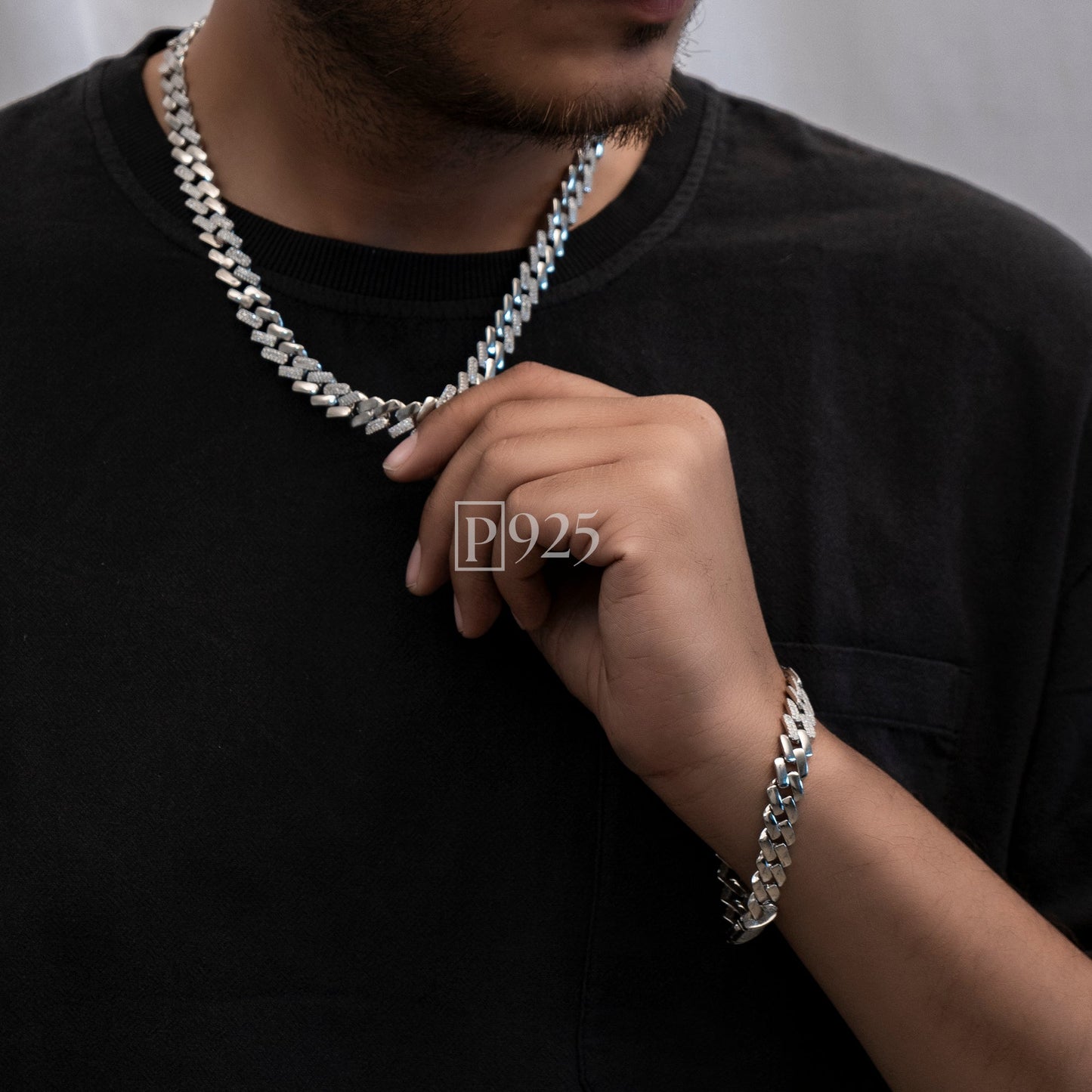 P925 silver Men's The Iconic Cuban link bracelet