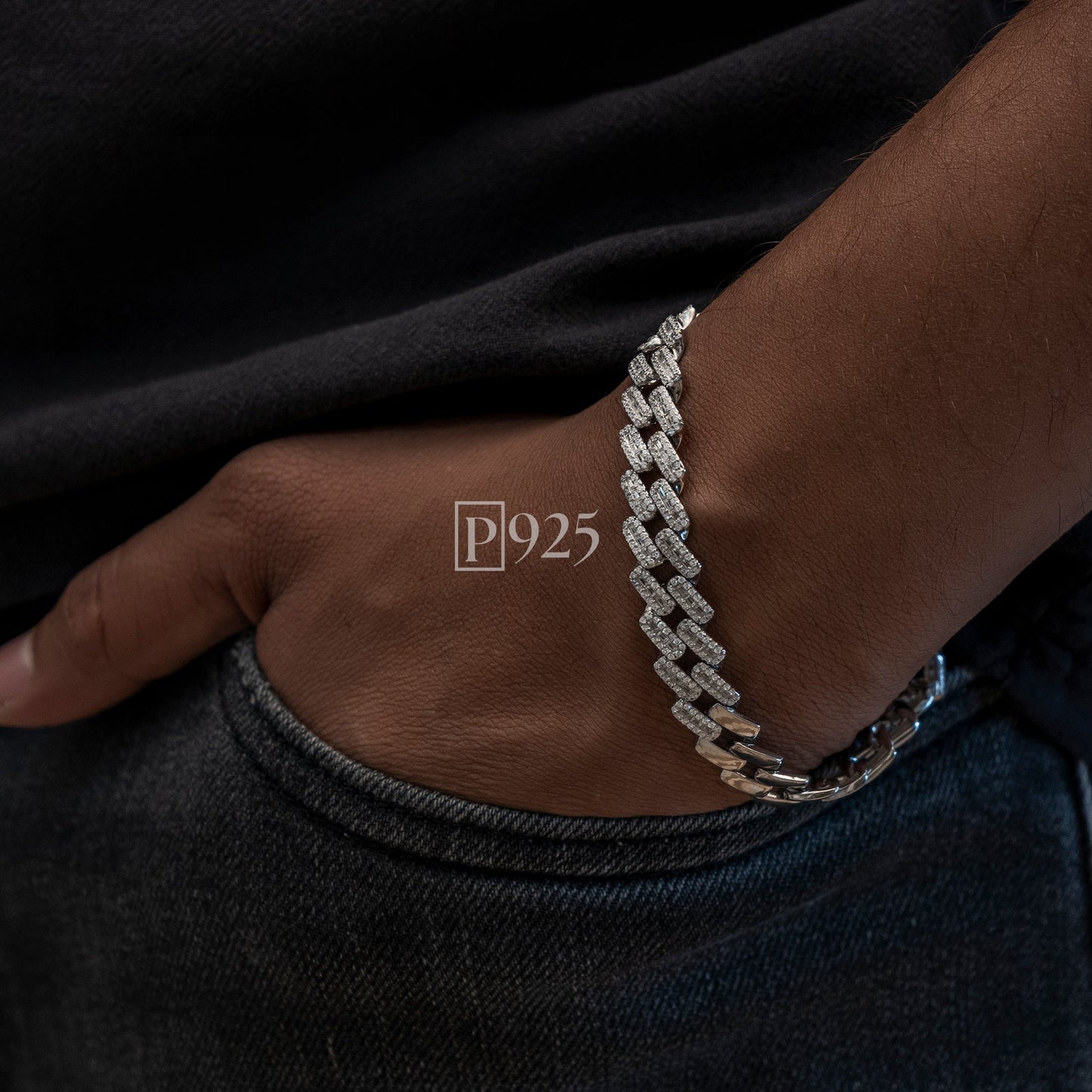 P925 silver Men's The Iconic Cuban link bracelet