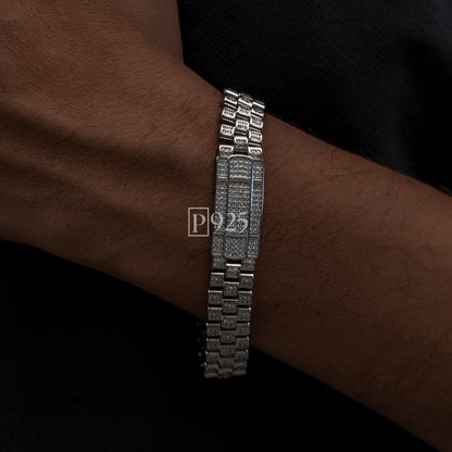 P925 silver luxury cz diamond men bracelet