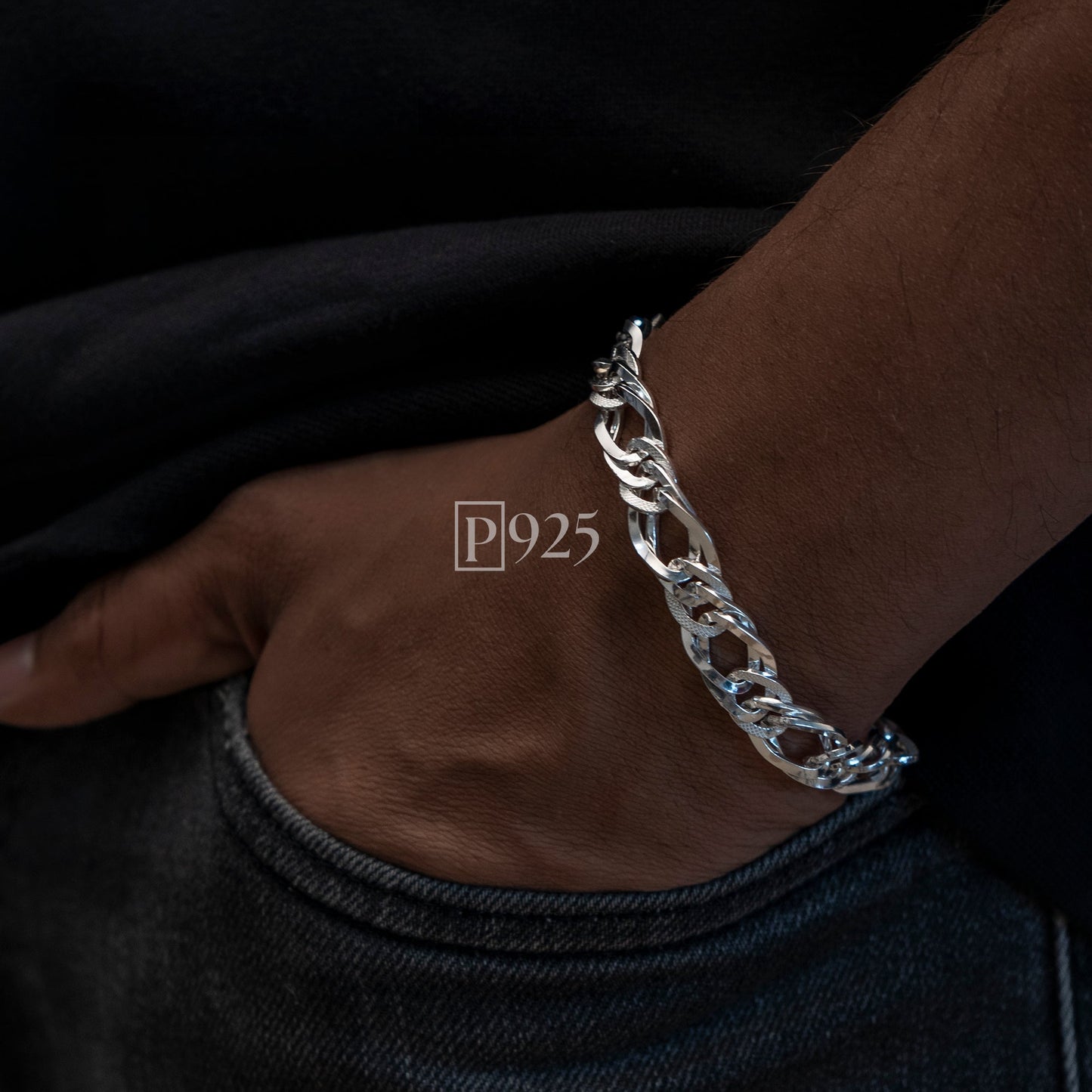 P925 silver Men's The Rugged Link Chain