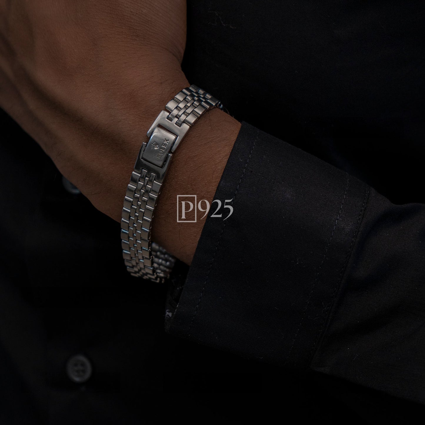 P925 silver Men's Rolex inspired strap bracelet