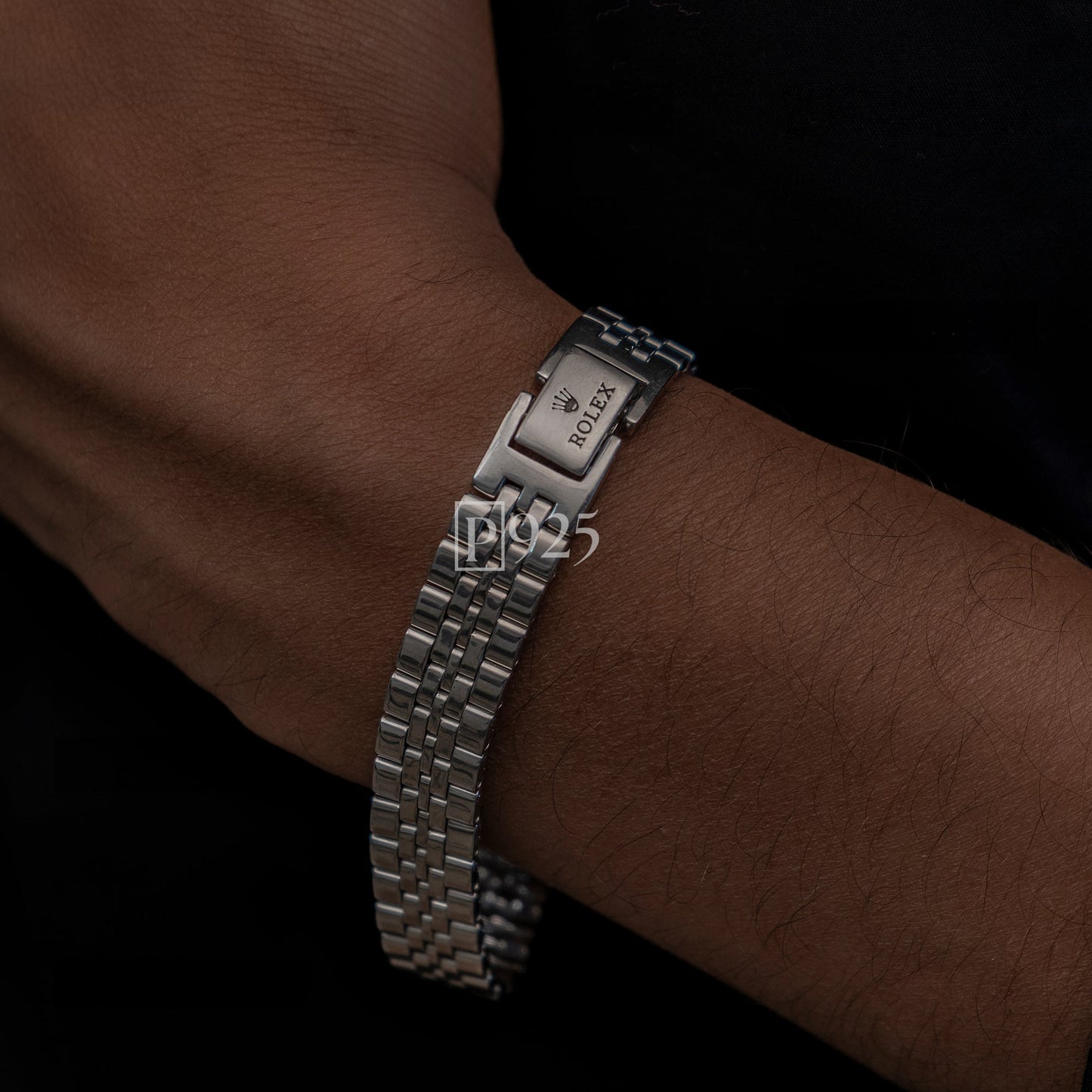 P925 silver Men's Rolex inspired strap bracelet