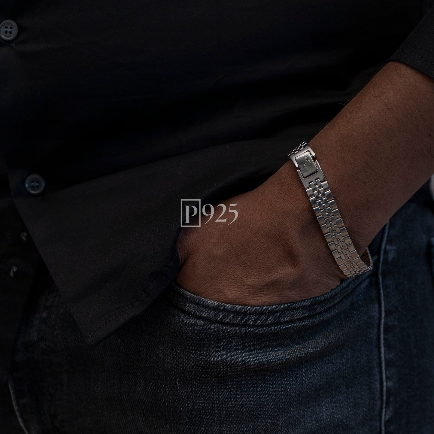 P925 silver Men's Rolex inspired strap bracelet