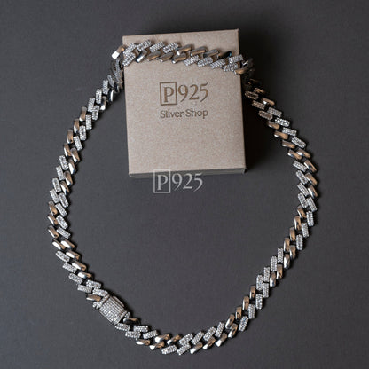 P925 silver Men's Bold Statement Cuban link chain