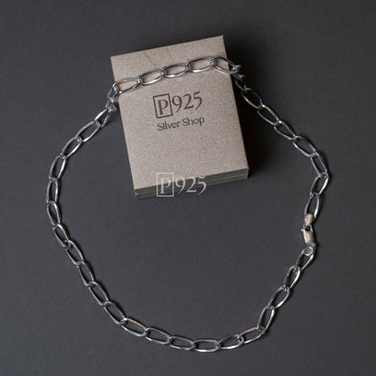 P925 silver sleek light weight men chain